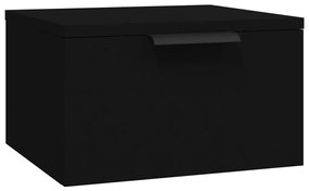 Mesa de Cabeceira Joan- 2 Mesinhas - De Parede - Cor Preto - 34x30x20