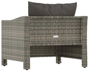 Poltrona de jardim com almofadão vime PE cinzento