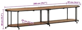 Móvel de TV 200x42x40 cm madeira de acácia maciça