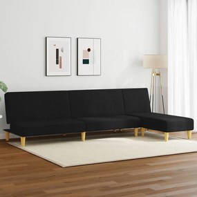 vidaXL 2 pcs conjunto de sofás tecido preto