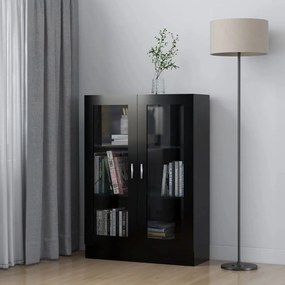 802751 vidaXL Armário vitrine 82,5x30,5x115 cm contraplacado preto