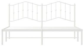 Estrutura de cama com cabeceira 183x213 cm metal branco