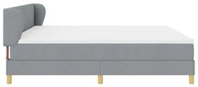 Cama Box com Colchão vidaXL - Cinza Claro - 200x200 cm - Tecido
