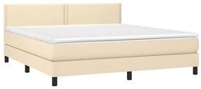 Cama com molas/colchão 180x200 cm tecido cor creme