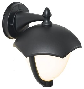 Aplique de parede inteligente para exterior preto com vidro opalino incluindo LED IP54 - Classica Clássico / Antigo