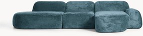 Sofá de canto modular em teddy-bouclé Wolke (4 lugares)