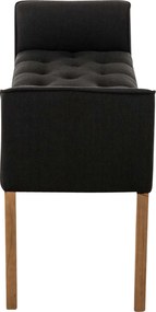 Banco estofado Cleopatra 64 x 128 x 43 cm Cinzento escuro