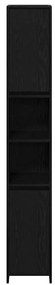 Armário de Banheiro vidaXL Preto Carvalho 30x30x183,5 cm Madeira engen