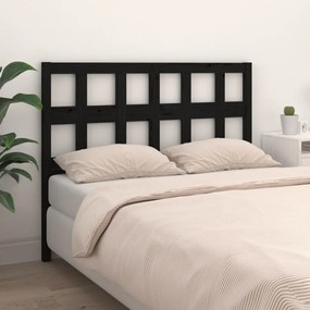 Cabeceira de cama 125,5x4x100 cm pinho maciço preto