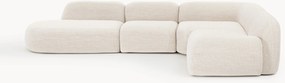 Sofá de canto modular XL em bouclé com chaise longue Wolke