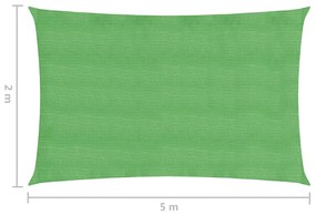 Para-sol estilo vela 160 g/m² 2x5 m PEAD verde-claro