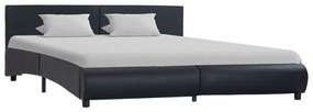vidaXL Estrutura de cama 180x200 cm couro artificial preto