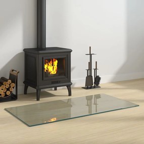vidaXL Placa de vidro para lareira retangular 100x50 cm