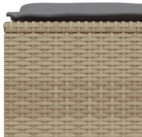 5 pcs conjunto de sofás p/ jardim com almofadões vime PE bege