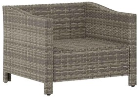 Poltrona de jardim com almofadão vime PE cinzento