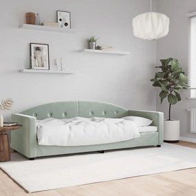 Sofá-cama 80x200 cm veludo cinzento-claro