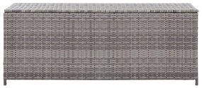 Caixa de arrumação para jardim 120x50x60 cm vime PE cinzento