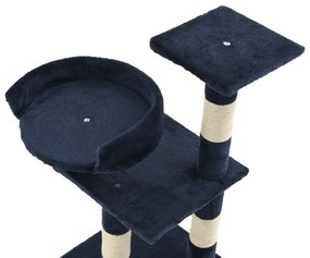 Árvore p/ gatos c/ postes arranhadores sisal 65 cm azul