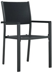 5 pcs Conjunto de jantar para jardim preto