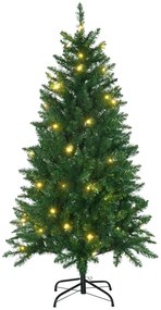 Árvore de Natal Artificial Altura 150cm Ignífugo com 502 Ramos 150 Luzes LED IPX2 8 Modos Folhas de PVC Base Dobrável e Suporte Metálico Decoração de