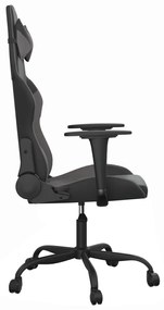 Cadeira gaming massagens couro artificial preto e cinzento