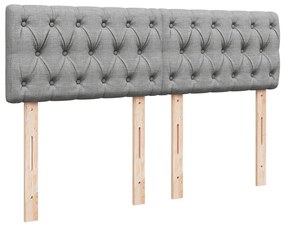 Cama com molas/colchão 160x200 cm tecido cinzento-claro