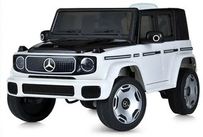 Carro elétrico infantil Mercedes-Benz EQG 12v, módulo de música, Bluetooth, banco em pele, pneus de borracha EVA Branco