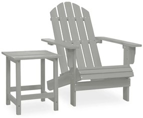 Cadeira de jardim Adirondack com mesa madeira de abeto cinzento