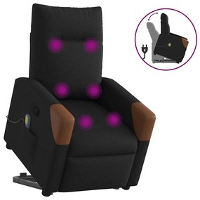Poltrona de massagens reclinável elevatória tecido preto