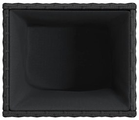 Vaso/floreira de jardim 2 pcs 36x30x32 cm vime PE preto