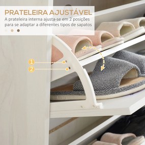 Sapateira Moderna Armário para Sapatos com 3 Gavetas Abatíveis para 12 Pares de Sapatos e Prateleira Ajustável para Corredor Entrada 70x23,5x122cm Bra