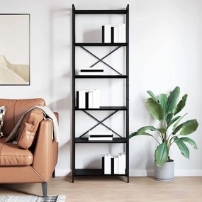 Estante Carvalho preto 60 x 30 x 188 cm Aglomerado