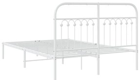 Estrutura de cama com cabeceira 140x190 cm metal branco