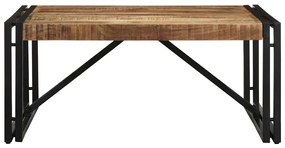 Mesa de centro 80x80x35 cm madeira de mangueira áspera maciça