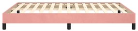 Estrutura de cama 140x200 cm veludo rosa