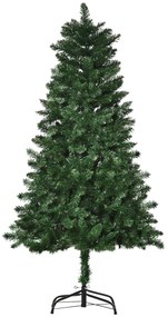 Árvore de Natal Artificial 150cm Ignífuga com 454 Ramas com 2 Tipos de Pontas de PVC e Base de Aço Decoração de Natal para Interiores Verde