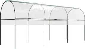 Estufa de jardim com 4 arcos de aço e cobertura em PVC, 4 x 1,2 x 1,7 m, verde