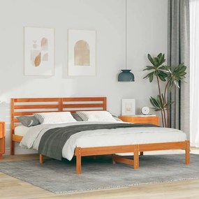 vidaXL Estrutura da Cama com cabeceira Castanho-mel 160 x 200 cm