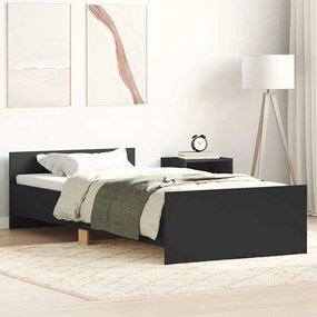Estrutura de cama 90x200 cm derivados de madeira preto