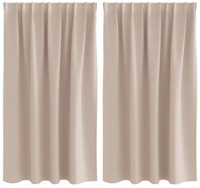 Cortinas 2 pcs Cinzento-acastanhado 140 x 140 cm Poliéster