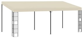Gazebo de montagem na parede 3x6 m tecido creme