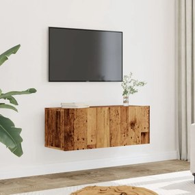 Móveis de parede para TV 2 pcs 80x30x30 cm madeira velha