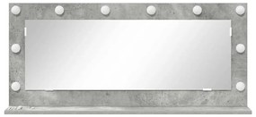 Espelho de Maquilhagem com Luzes LED Cinza Concreto 100x45x18 cm