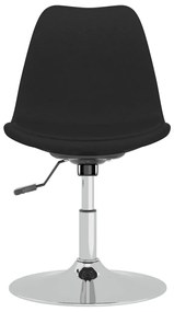 Cadeiras de jantar giratórias 4 pcs tecido preto