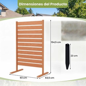 1x Painel de Privacidade para Jardim, 93 x 63,5 x 154,5 cm, Instalação Flexível, Castanho