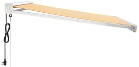 Toldo retrátil 3,5x2,5 m tecido e alumínio amarelo e branco