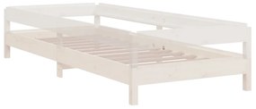 Cama empilhável 90x190 cm madeira de pinho maciça branco