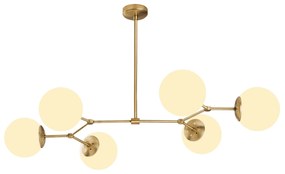Candeeiro de Teto Damar – Amarelo e Branco – 100 x 58 cm