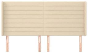 Cabeceira de cama c/ abas tecido 163x16x118/128 cm cor crème