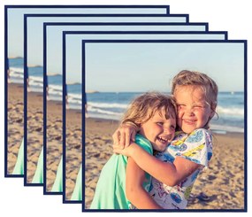 vidaXL Molduras para parede ou mesa 5 pcs 40x40 cm MDF azul